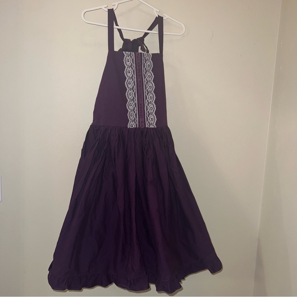 Purple Halter Dress with Lace Detail